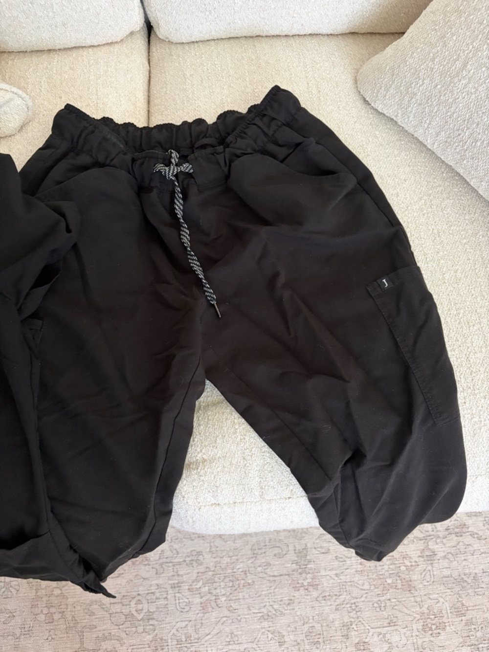 Kids Black Cargo Jogger Pants - Comfortable Elastic Waist